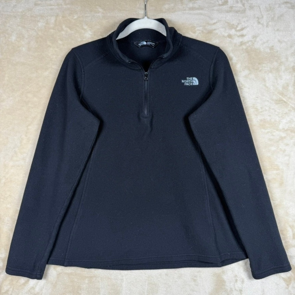 The North Face Womens M Black TKA 100 Glacier 1/4 Zip Fleece Pullover Camping